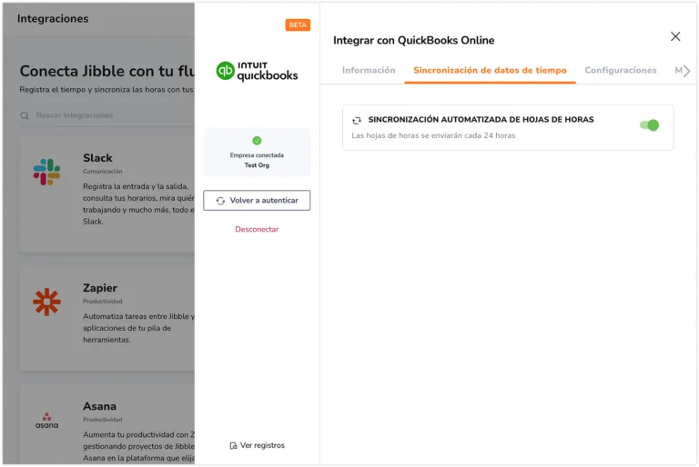 Quickbooks time sync data
